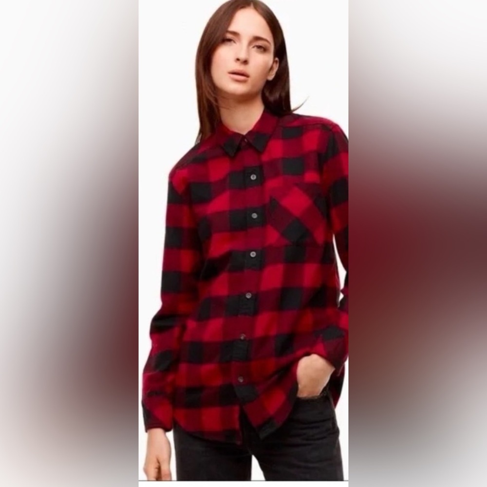 TNA Classic fit Red and Black buffalo Plaid button up Shirt